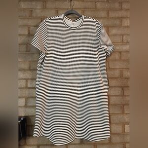 Nwot Members Mark Sandwash Striped T-Shirt Dress With Pockets